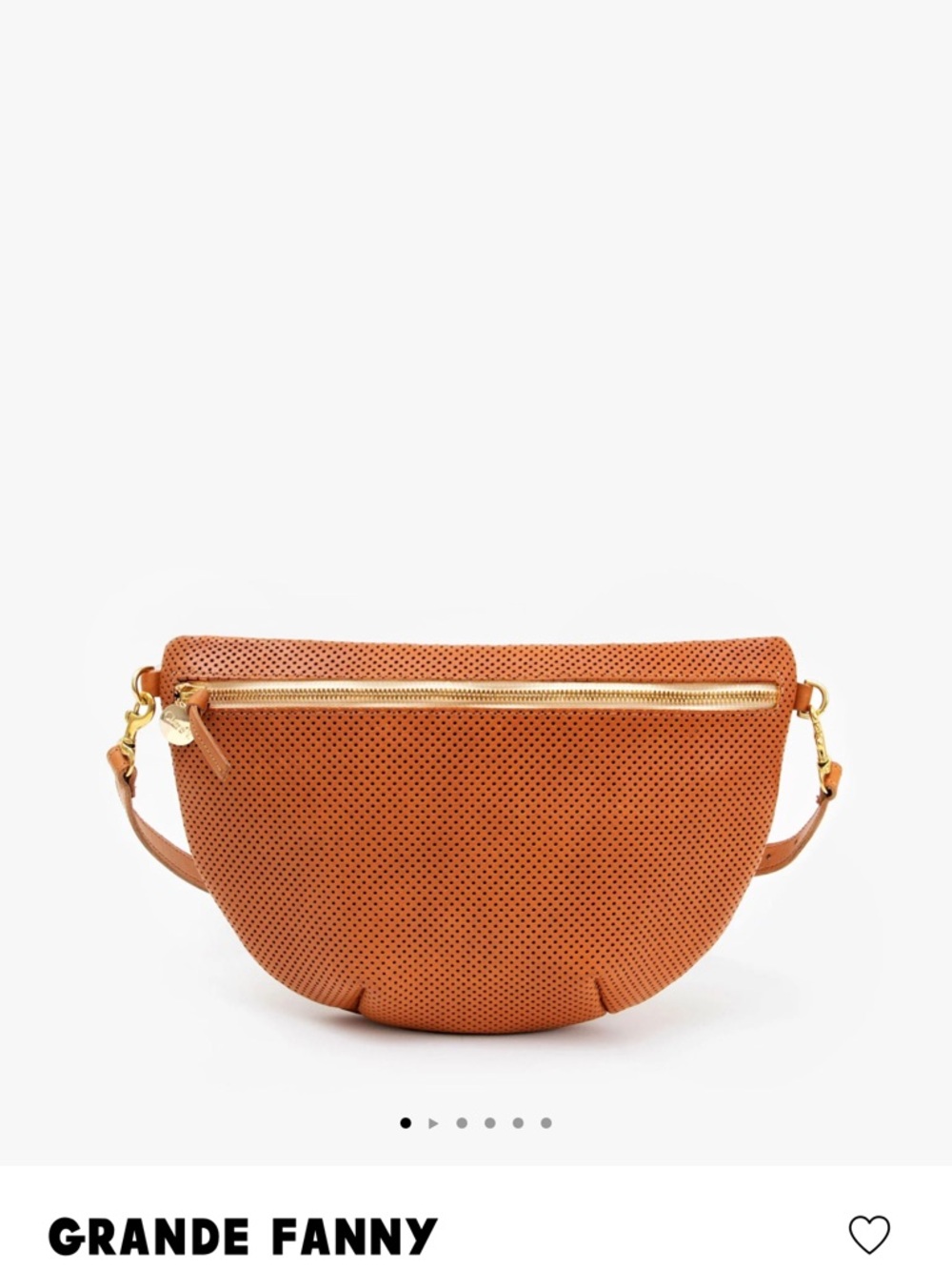 GRANDE FANNY Perforated Leather Crossbody - Cuoio Perf